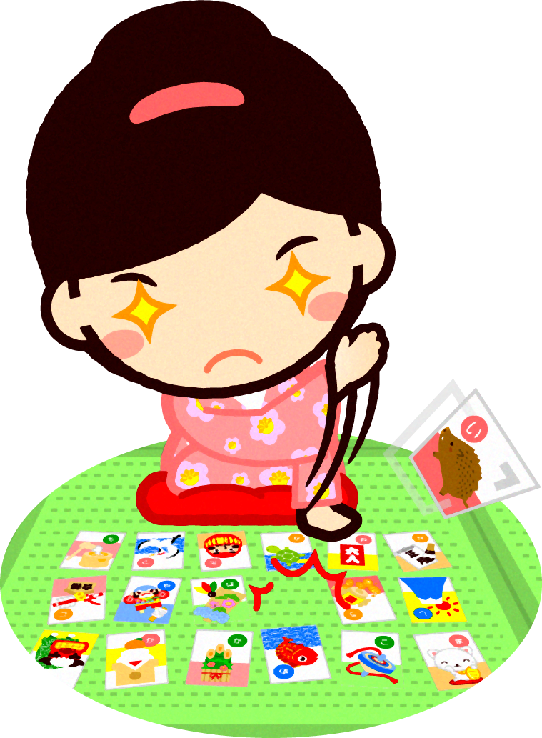 かるたをするイラスト/女の子