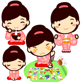 着物を着た女の子イラスト