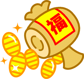 打出の小槌と小判のイラスト