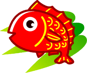 笹の上の鯛のイラスト