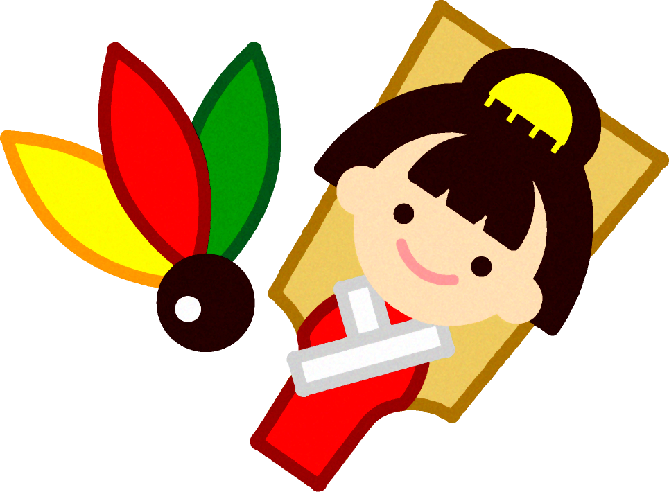 羽子板と羽のイラスト/女の子