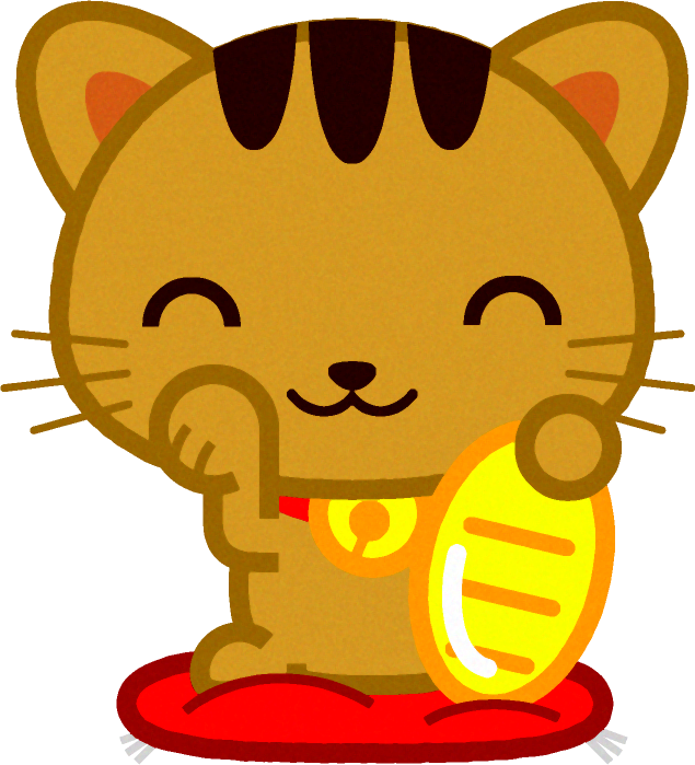 招き猫のイラスト/トラ柄