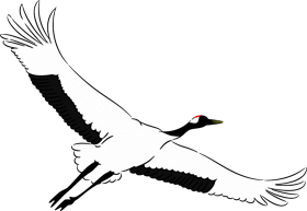 飛ぶ鶴のイラスト