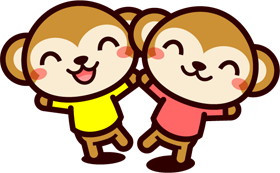 お猿さん達のイラスト