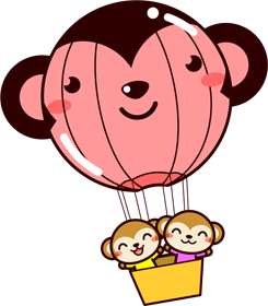 猿のイラスト/気球
