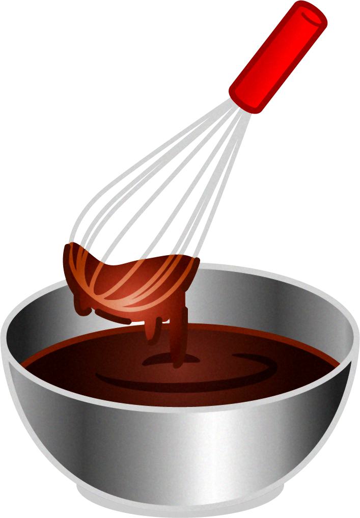 チョコと泡だて器のイラスト