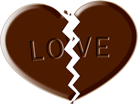ハートのチョコレートイラスト/割れる