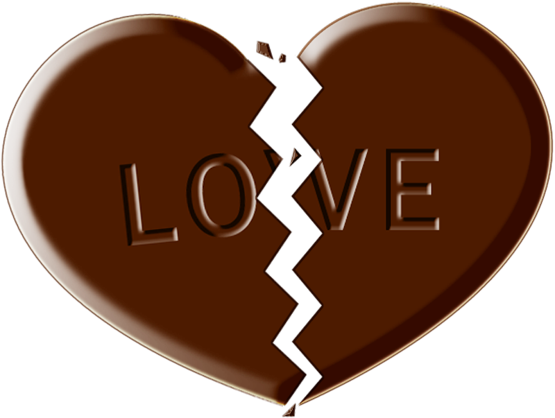 ハートのチョコレートイラスト/割れる