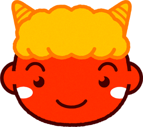かわいい赤鬼の顔イラスト