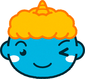 かわいい青鬼の顔イラスト