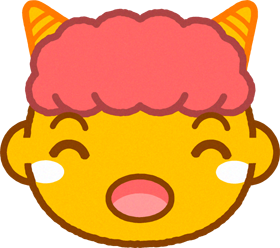 かわいい黄鬼の顔イラスト