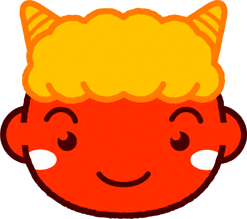 かわいい赤鬼の顔イラスト