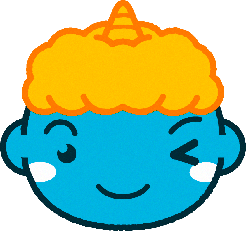 かわいい青鬼の顔イラスト