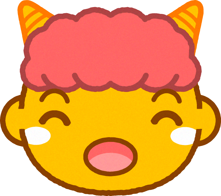 かわいい黄鬼の顔イラスト