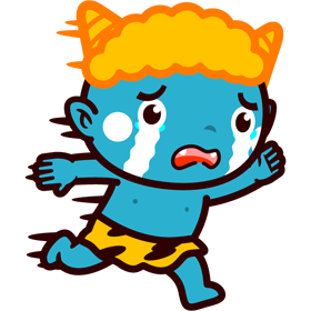 走る鬼/泣くのイラスト2