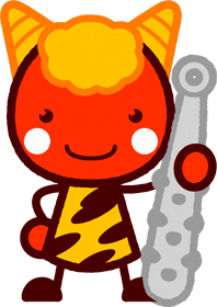 かわいい赤鬼と金棒イラスト