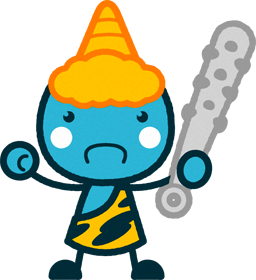 かわいい青鬼と金棒イラスト