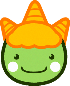 丸い顔の緑鬼イラスト