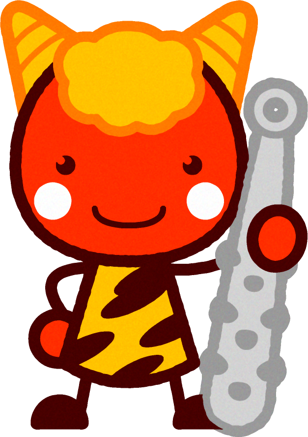 かわいい赤鬼と金棒イラスト