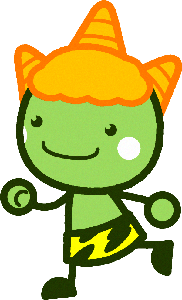 走る緑鬼イラスト
