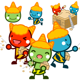 鬼と節分イラスト