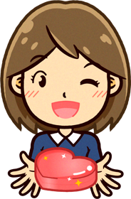 バレンタインチョコを渡す女性のイラスト
