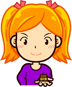 四角のチョコレートを渡す女の子のイラスト