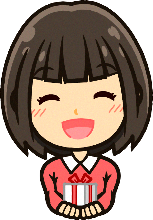 ラッピングした手作りチョコを渡す女性のイラスト