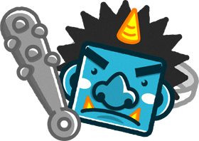 青鬼の面と金棒のイラスト