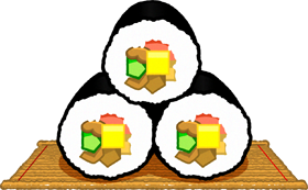 恵方巻きイラスト/3本