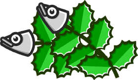 イワシの頭をさしたヒイラギのイラスト