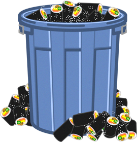 廃棄された恵方巻き