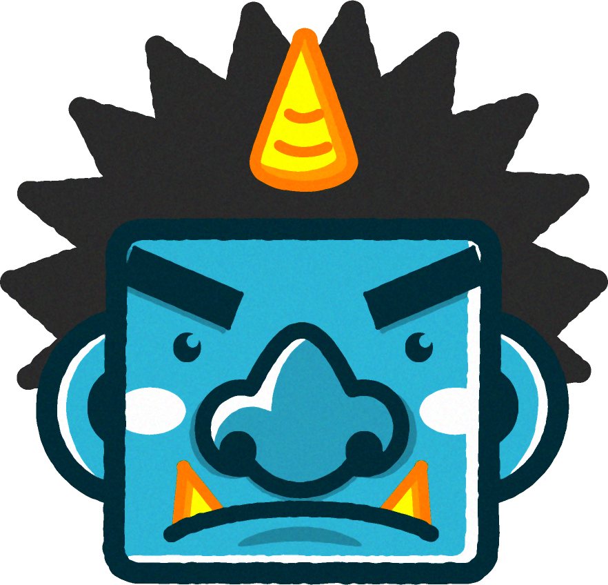 青鬼のお面イラスト