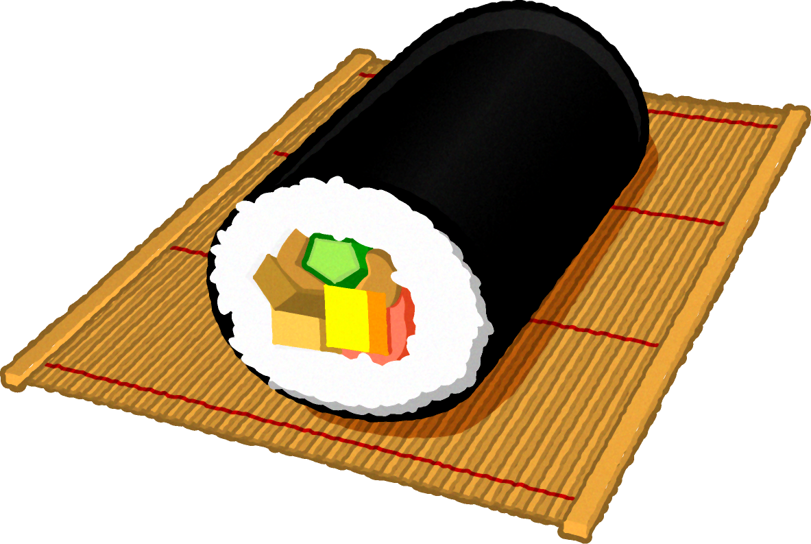 巻きすと恵方巻きイラスト