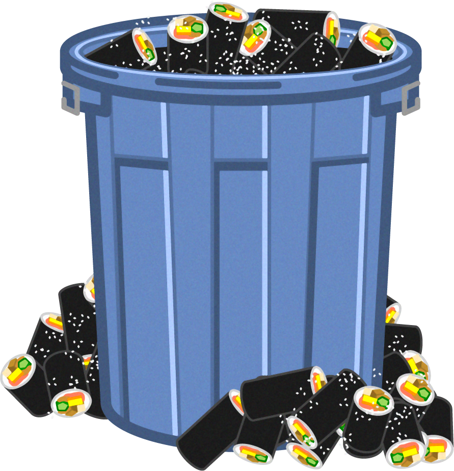 廃棄された恵方巻きイラスト