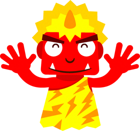 両手を広げる鬼のイラスト