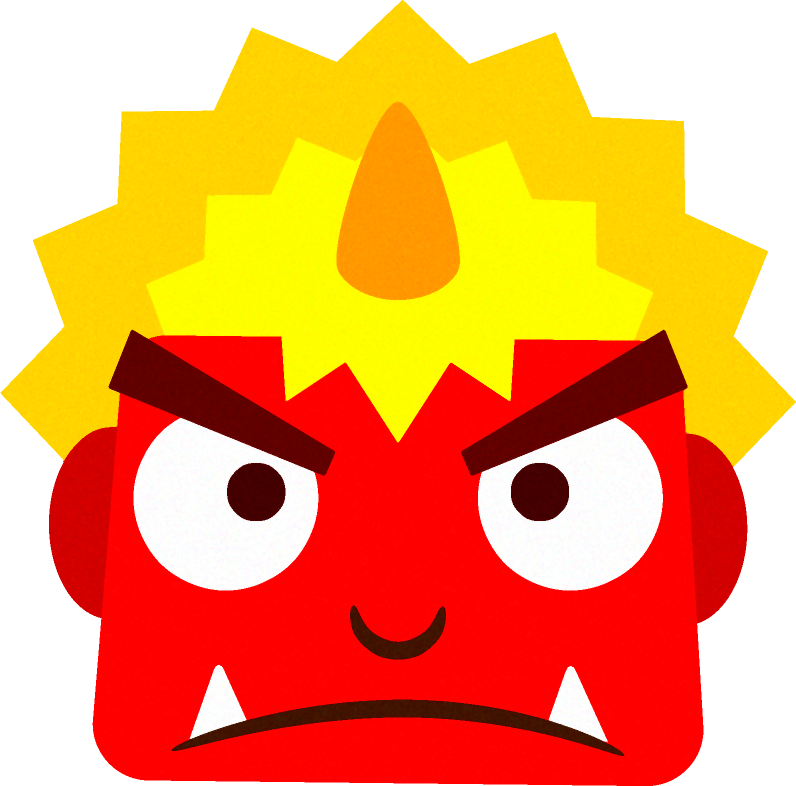 怒った顔の鬼イラスト