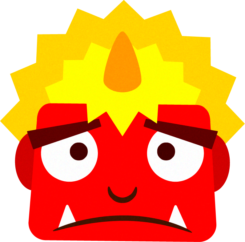 困った顔の鬼イラスト