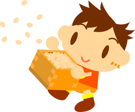 豆まきをしている男の子のイラスト2