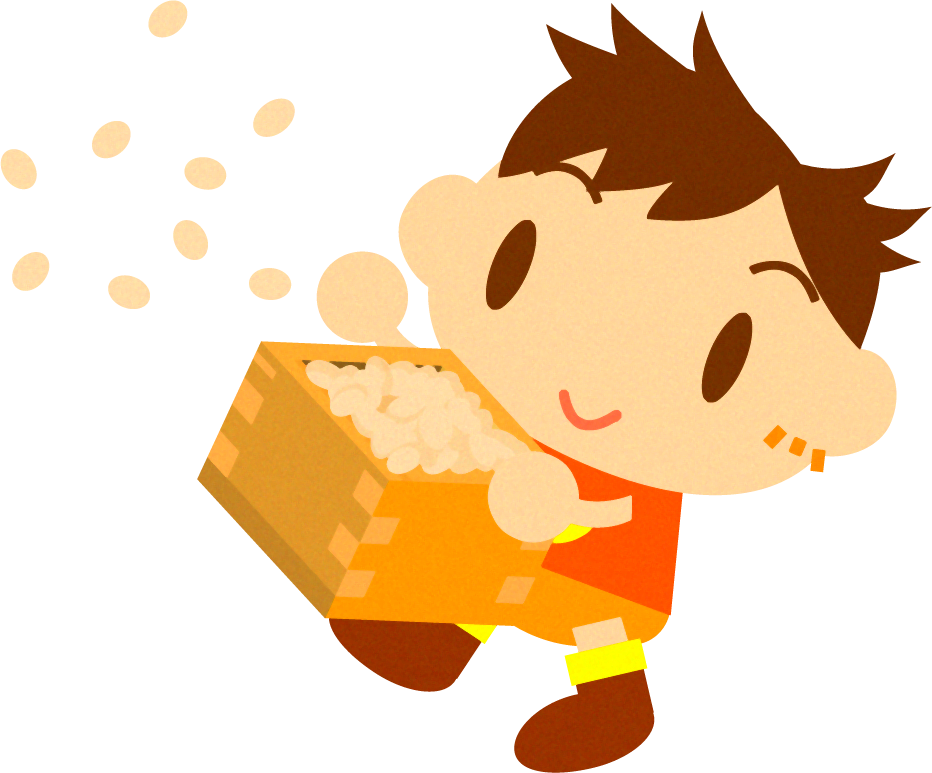 豆まきをしている男の子のイラスト2
