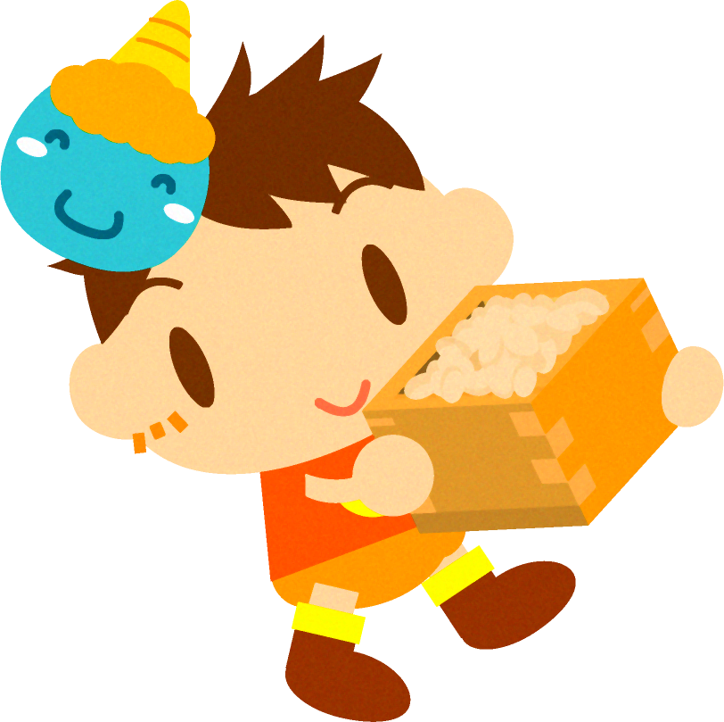 豆まきをしている男の子のイラスト2