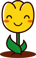 笑っているチューリップのイラスト/黄色
