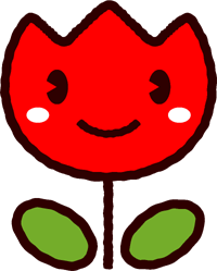 かわいいチューリップのイラスト/赤