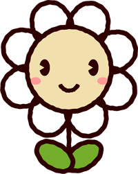 かわいい花のイラスト/白
