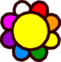 カラフルな花のイラスト