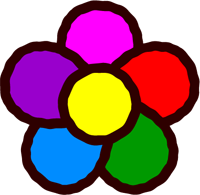 カラフルな花のイラスト