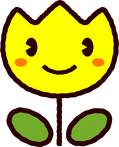 かわいいチューリップのイラスト/白/モノクロ