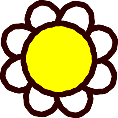 花のイラスト/モノクロ