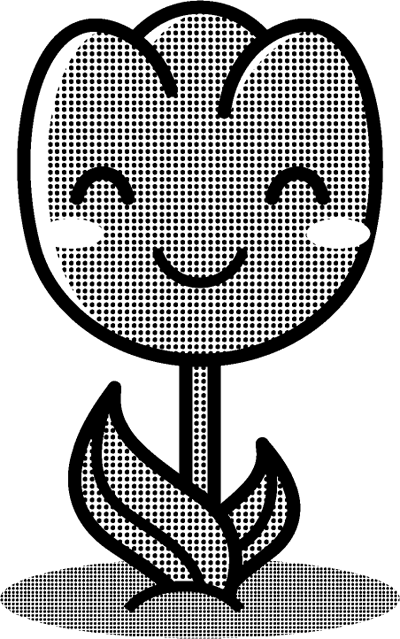 笑っているチューリップのイラスト/黄色