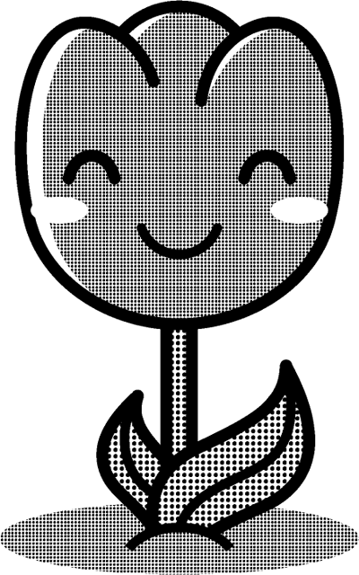 笑っているチューリップのイラスト/赤